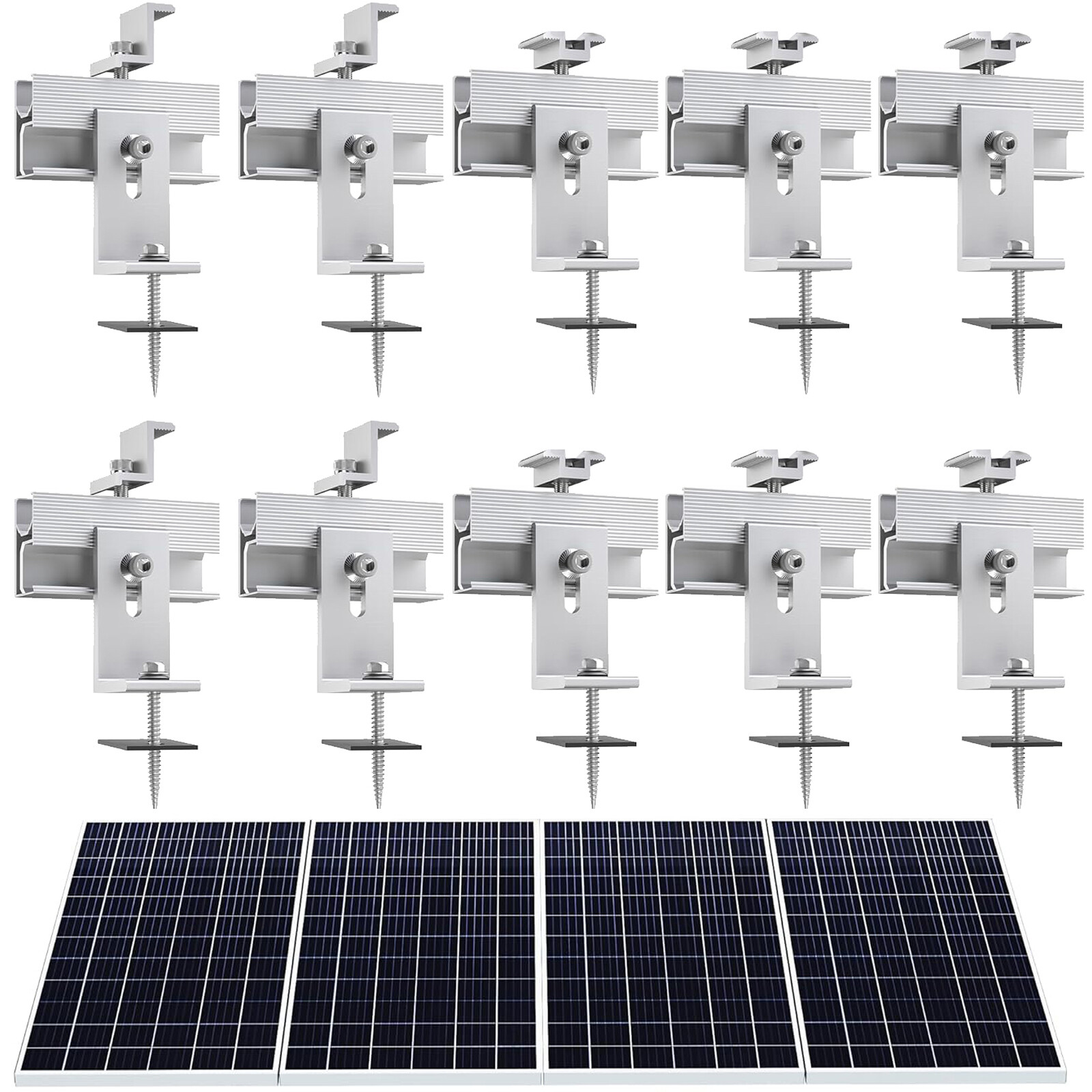 Solar Panel Mounting Brackets Kit Adjustable Roof System for 1-4PCS Solar Panels