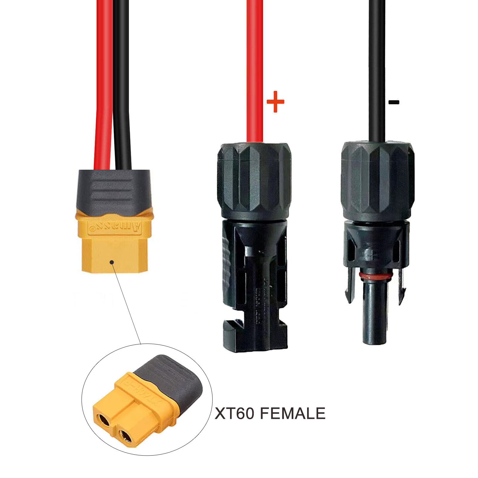 10 AWG XT60 to Solar Connector Extension Cable Wire for Solar Panel Generator