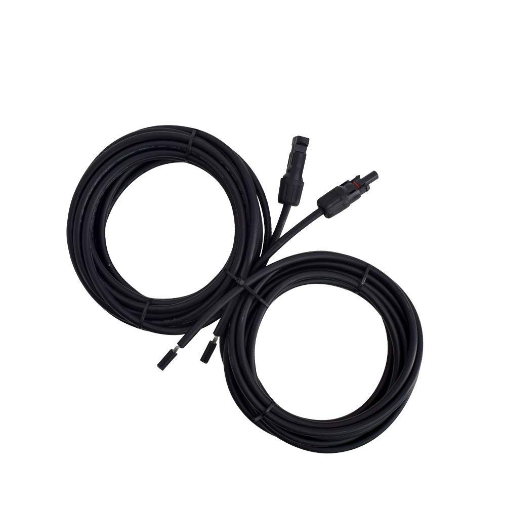 20FT 10AWG Solar Adaptor Wire Extension Cables 20FT10AWG, a pair,black