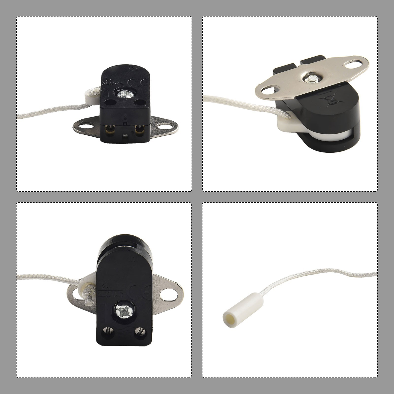 250V Voltage Wall Light Switch Pull Cord Switch Rotating Pull Switch 2A Current