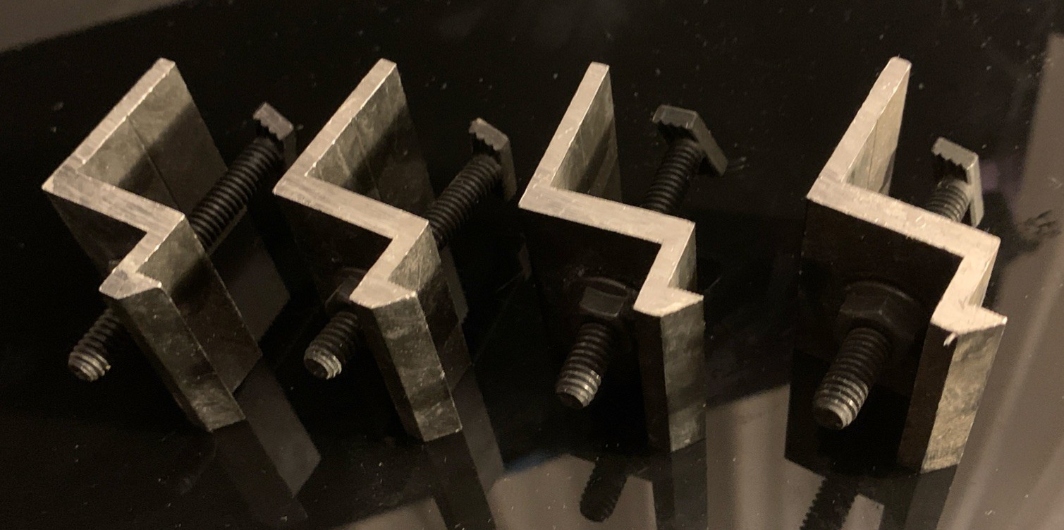 Lot of 4 UniRac Solar Mount End Clamps C 34-36 mm Dark Finish 302003D