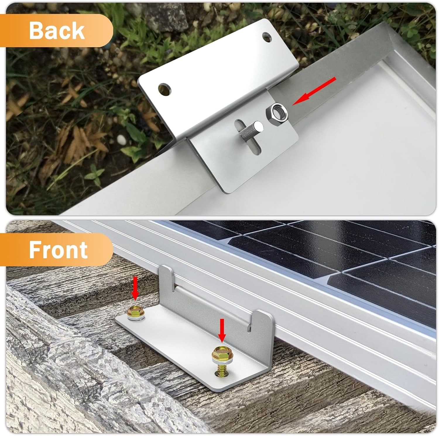 Solar Panel Mounting Z Brackets 16PCS Lightweight Aluminum Hardware