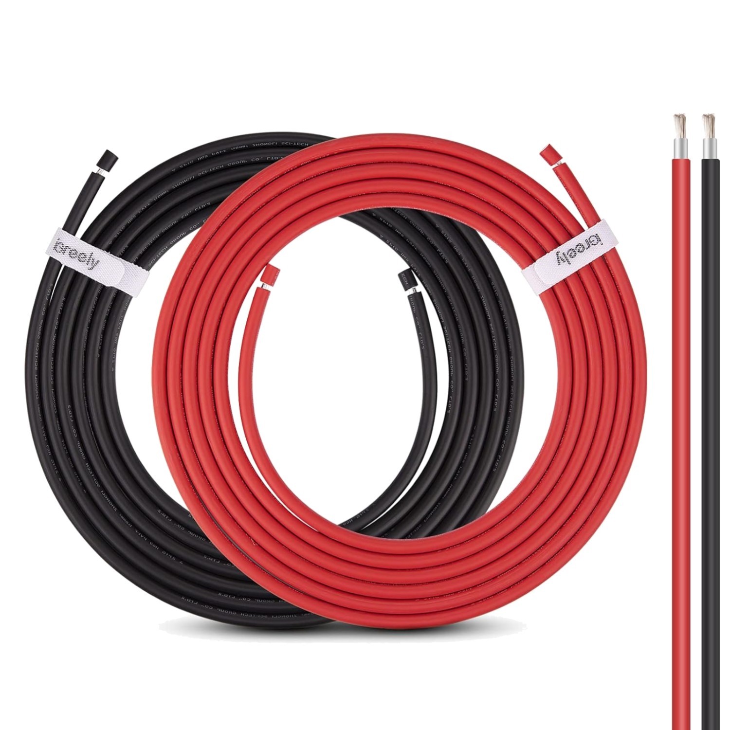 Tinned Copper PV Wire – 30FT 10 Gauge, Black & Red for Solar, Automotive, Marine
