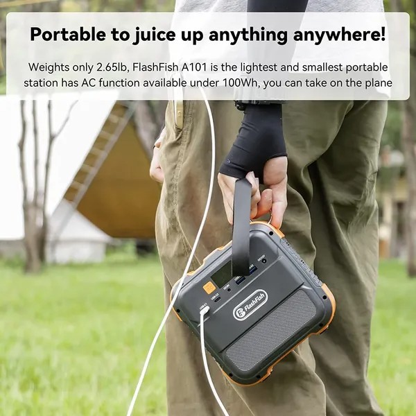 120W Portable Power Station 98Wh Solar Generator Backup Battery AC DC USB Type-C