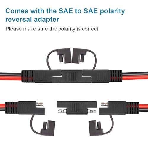 SAE Extension Cable 6FT 10AWG Tinned Copper Wire for Solar Battery RV Marine