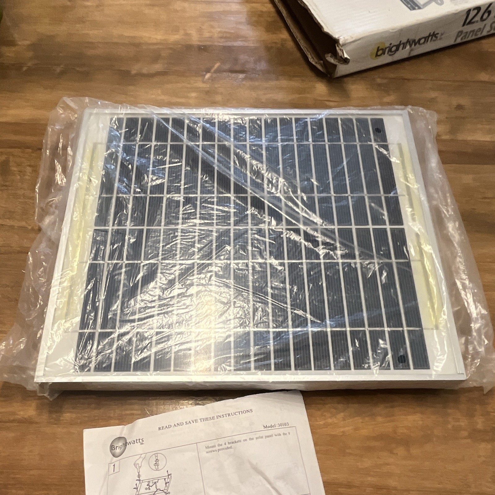 Brightwatts 12.6W Solar Panel Model 30103, 18V DC Off-Grid Rigid Blue