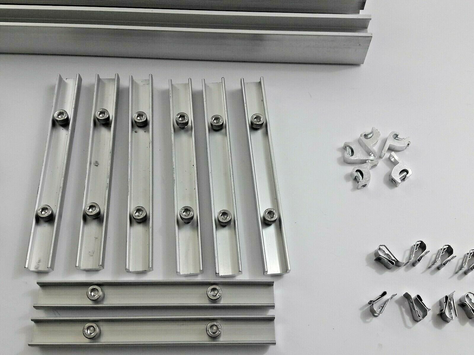 Solar Rail kit for mounting 4 panels with clamps and L brackets