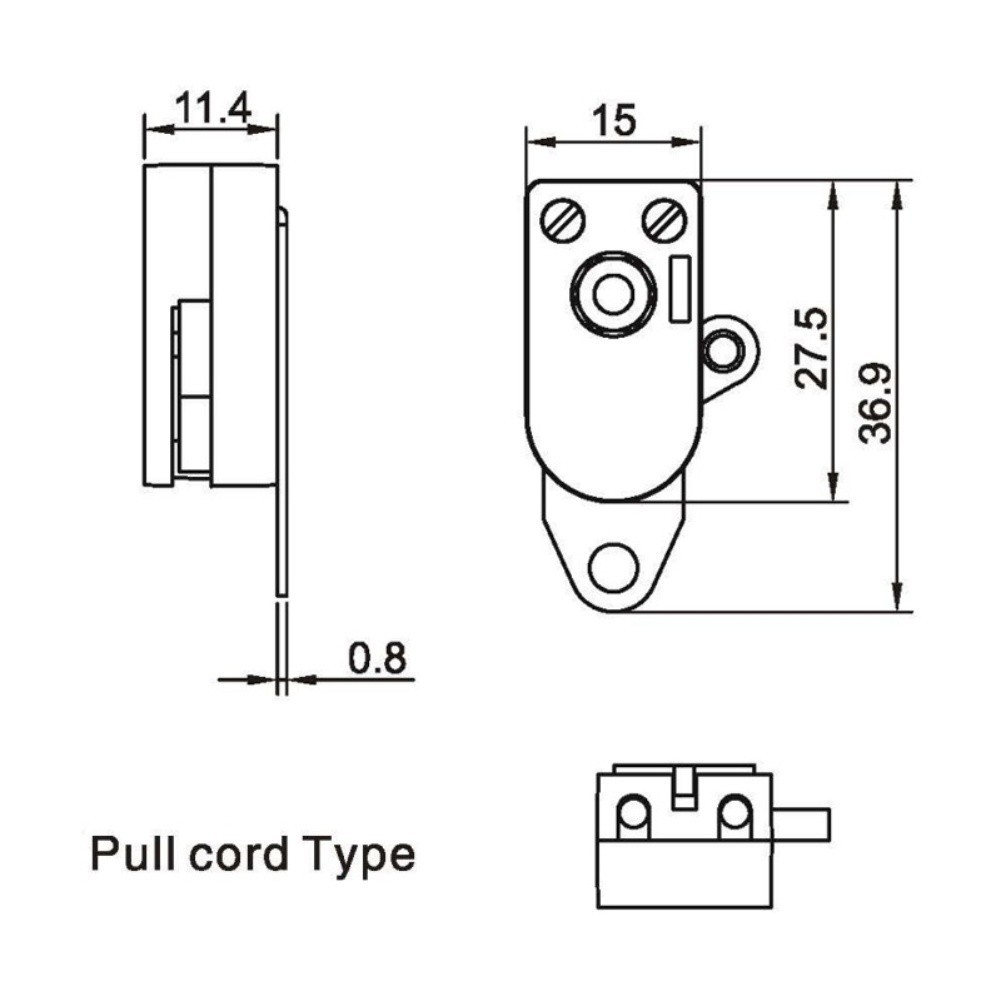 Pull Rope Switch for Lighting Fixtures 250V 2A Rotating Pull Cord Switch