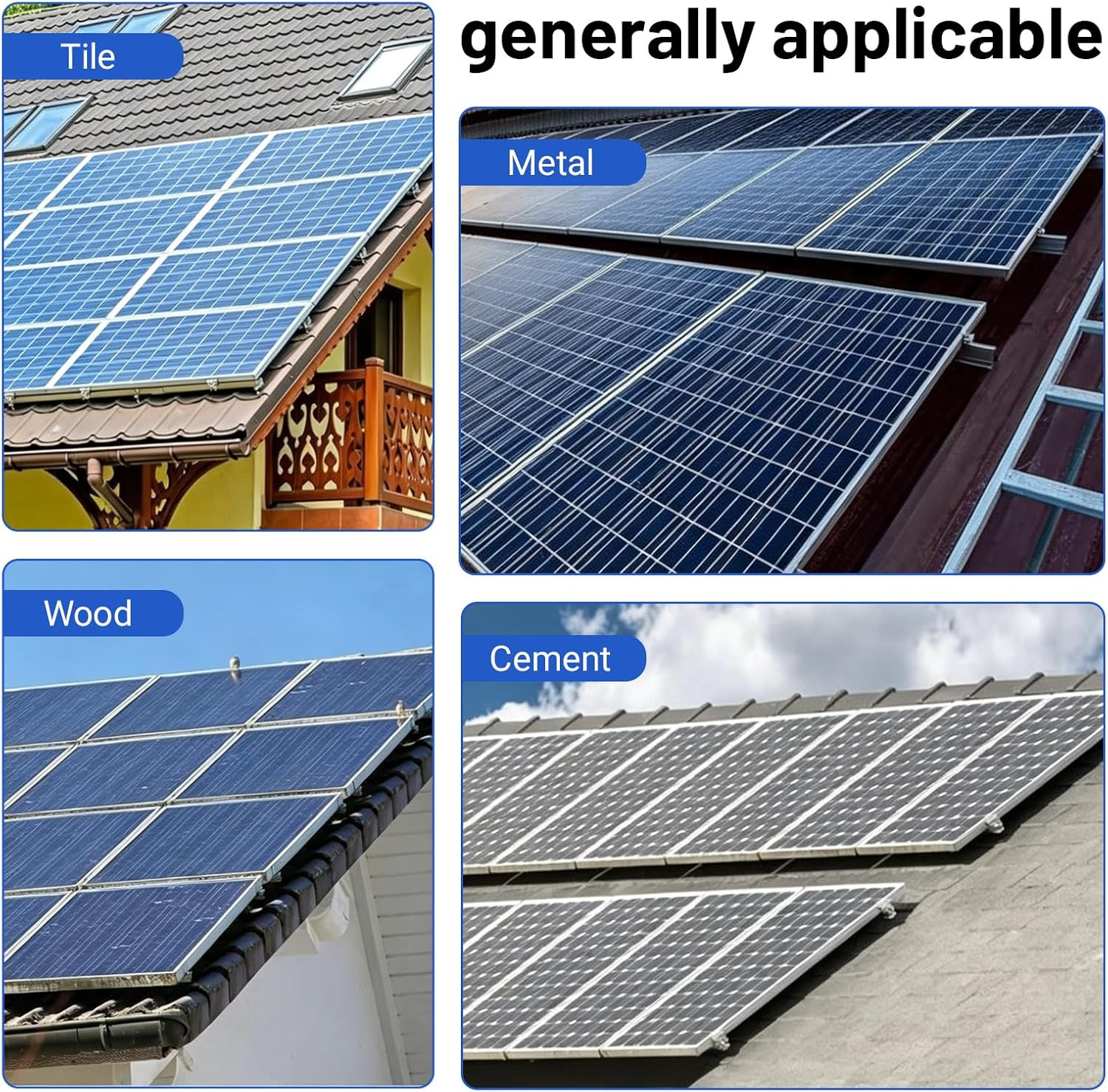 10Pcs L Foot Solar Mount, Aluminum Alloy Photovoltaic Panel Mounting Bracket, Ph