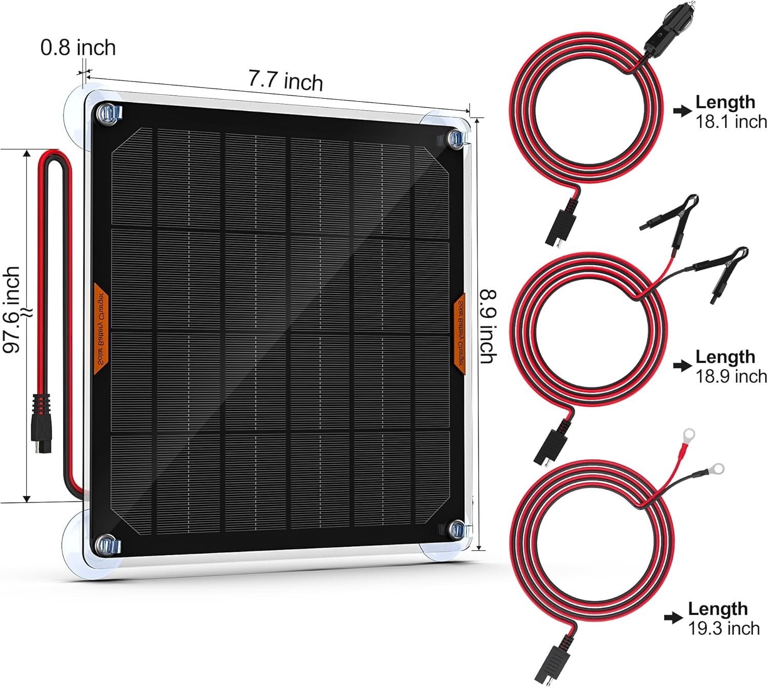 12V Solar Car Motorcycle Boat Marine RV Trailer ATV Trickle Battery Charger Kit
