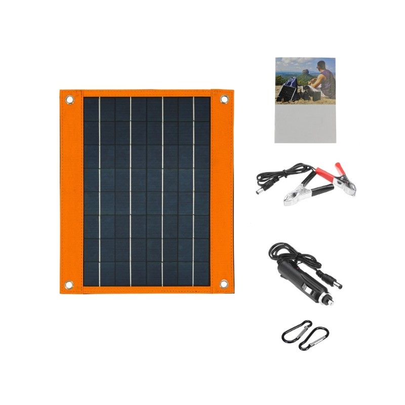 16W 18V Compactly Solar Panel Charger For Camping Hiking USB Type C DC5521Output