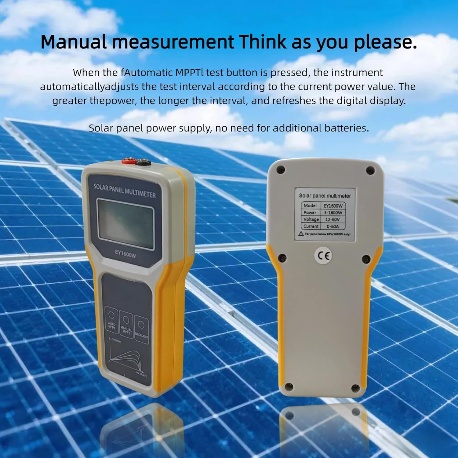 1600W Solar Panel Tester – MPPT Multimeter for PV Data & Troubleshooting