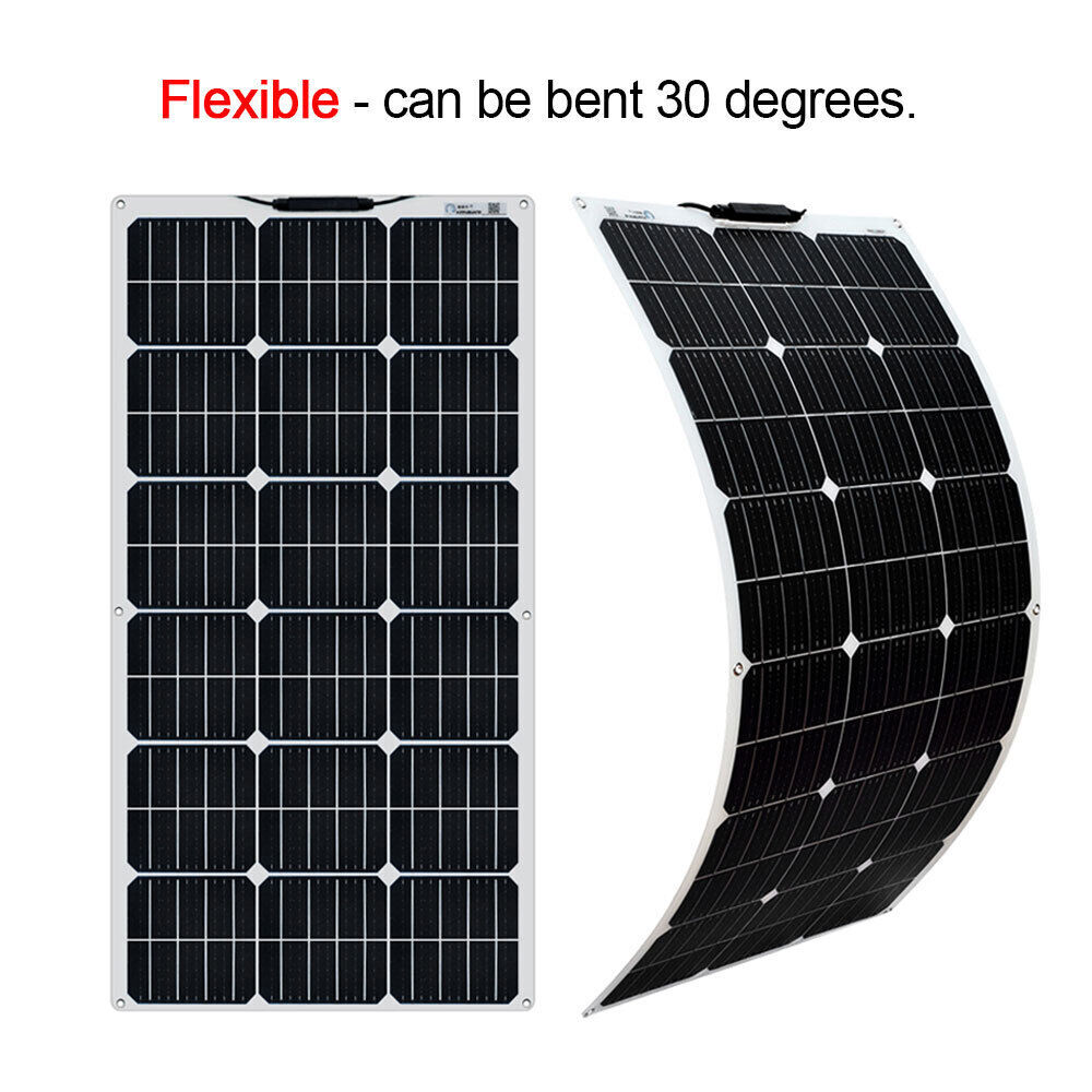 150W Flexible 12V Mono Solar Panel Home RV Rooftop Camping Off-Grid Power HOT