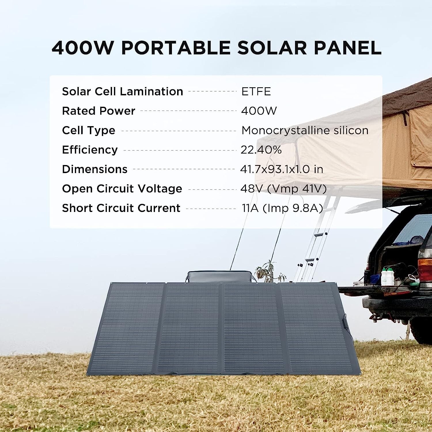 EcoFlow 400W Solar Panel Self-supporting, Waterproof Smart Outdoor Solar Kit