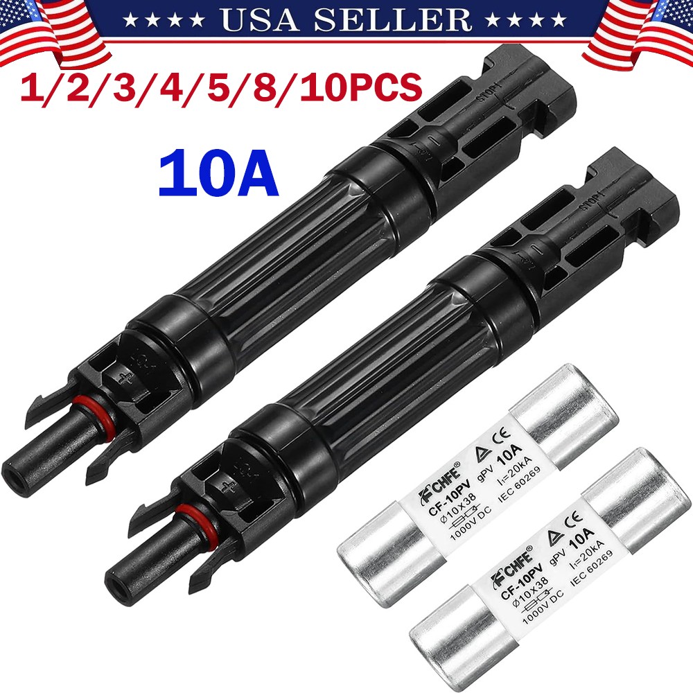 10PCS Solar Fuses Holder Inline Waterproof Solar Fuse Connector for Solar Panel