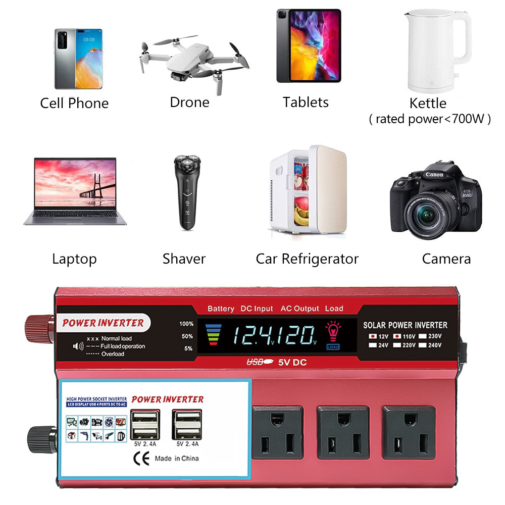 Complete Solar Panel Kit 4000W Power Inverter 12V Battery Charger Controller US