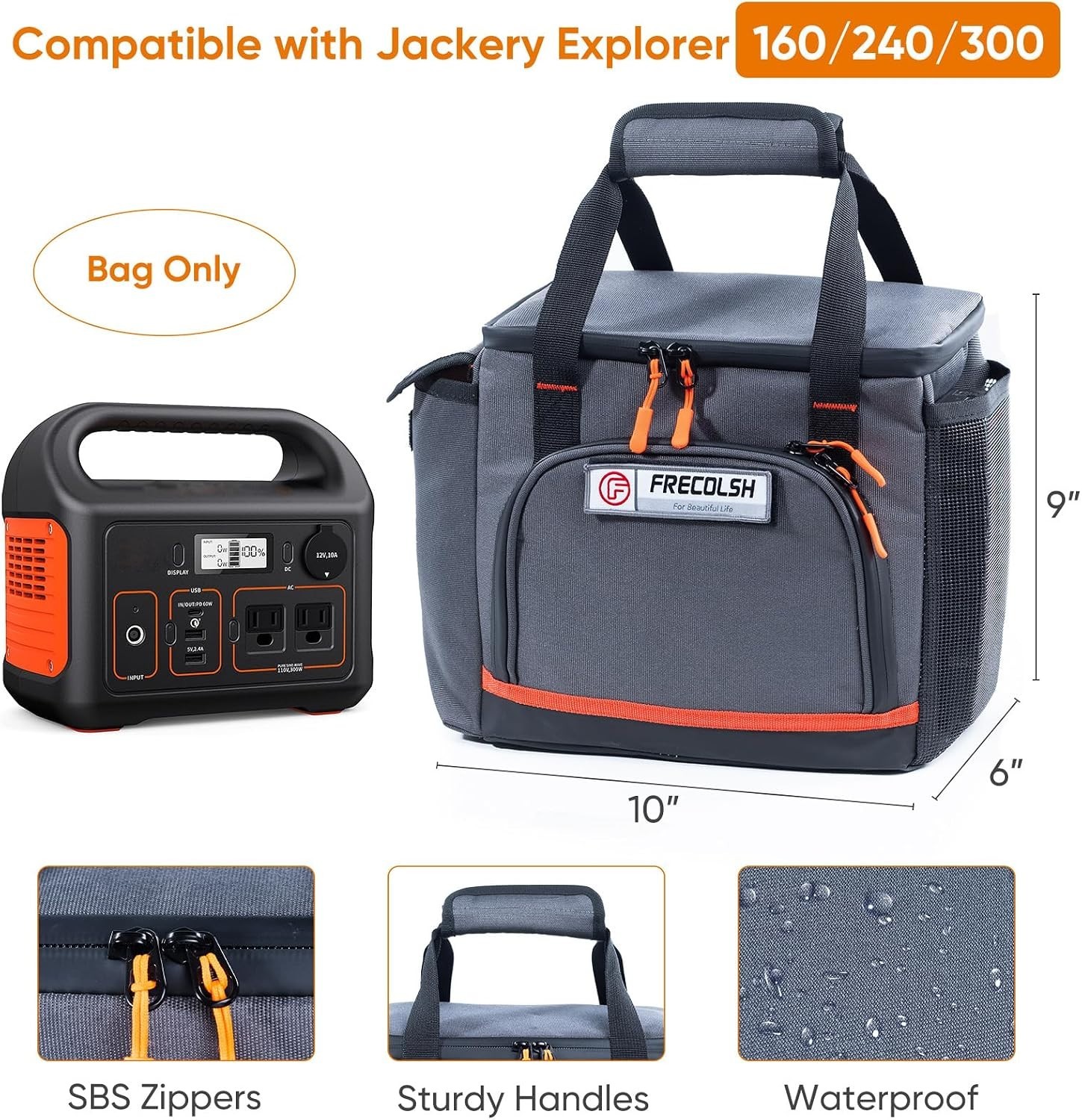Waterproof Travel Case for Jackery Explorer 300/240/160 – Portable Power Storage