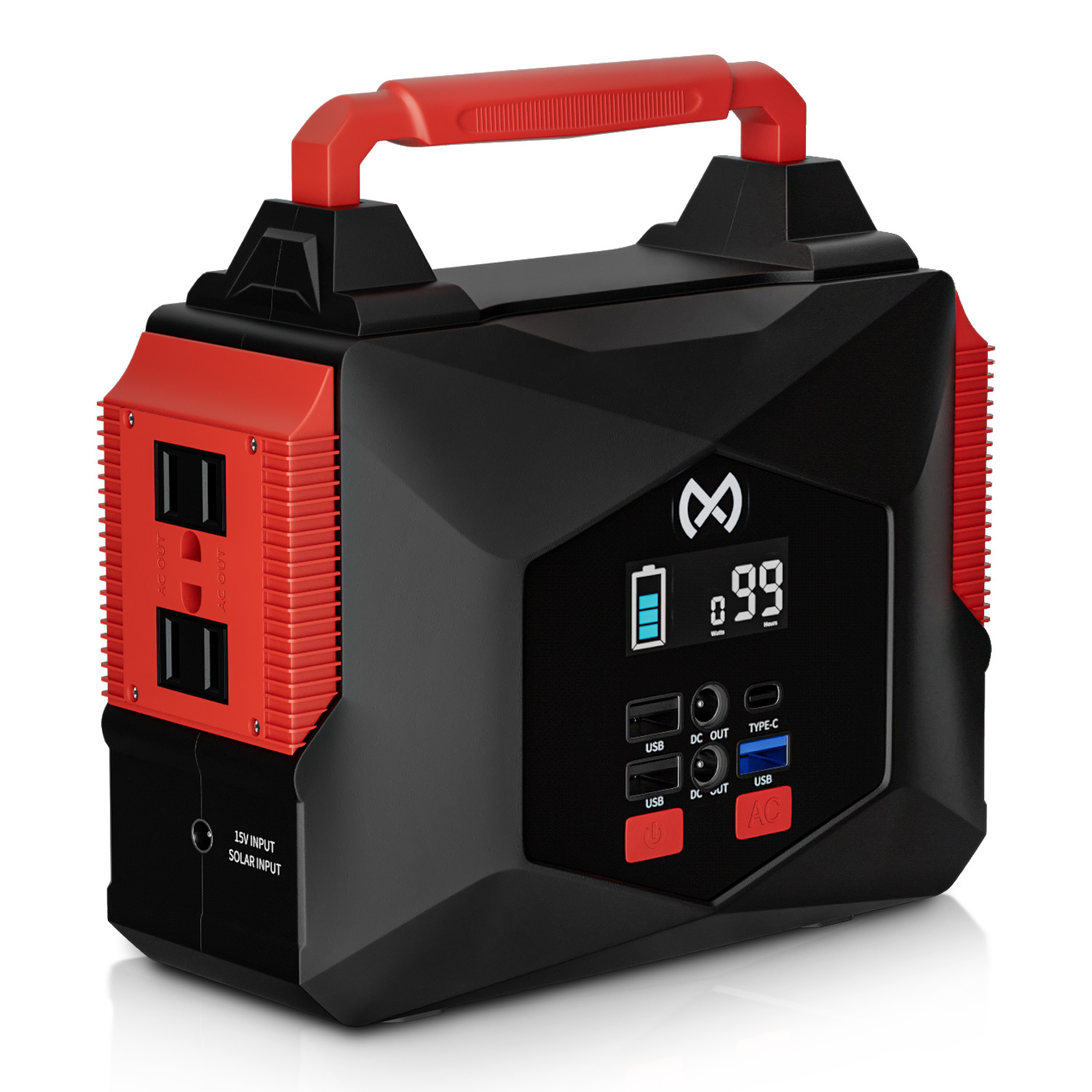 Portable Power Station 250Wh Lithium Battery Camping Solar Generator w/LED Light