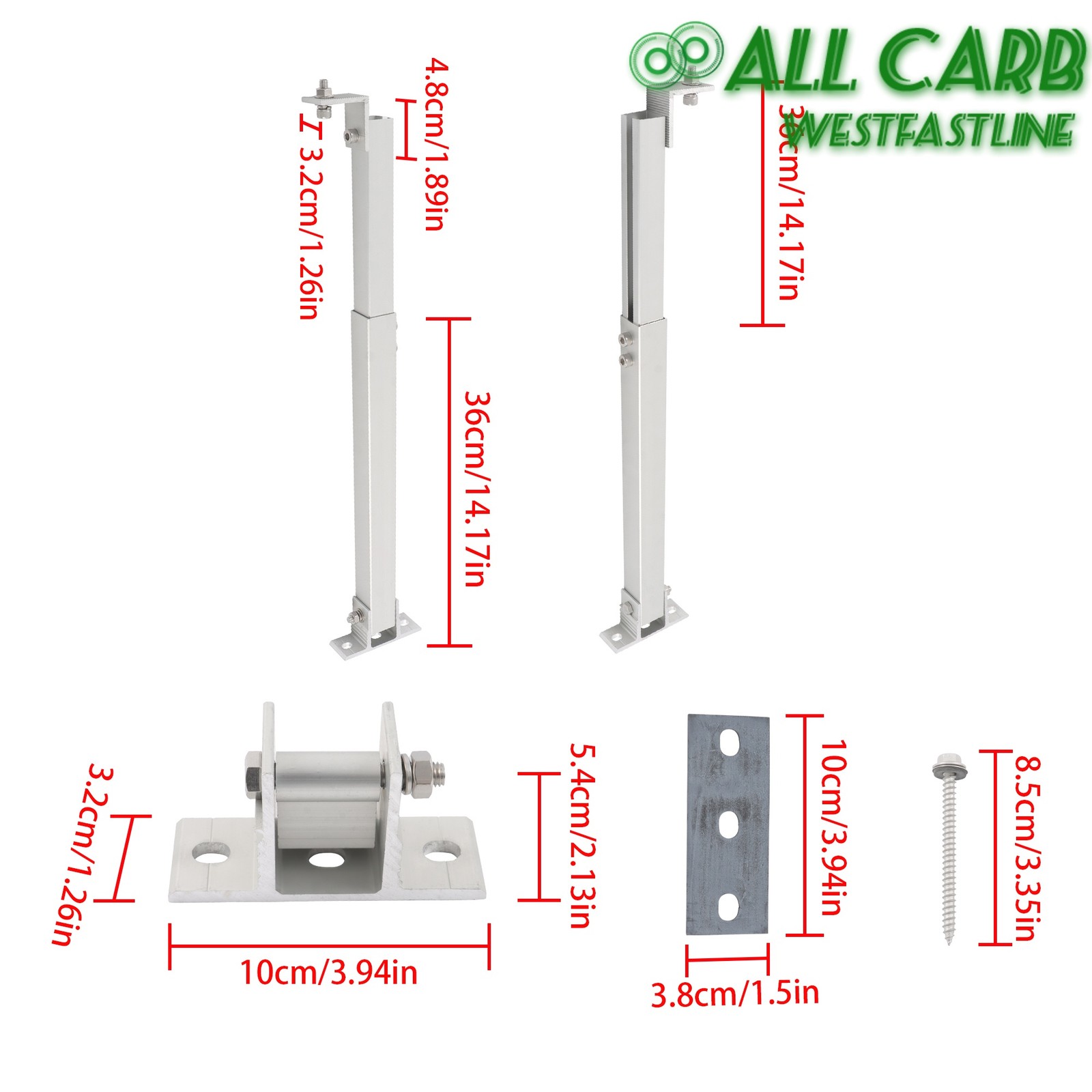Solar Panel RV Tilt Mount Brackets Set 4 Packs Adjustable Angle for Roof Install