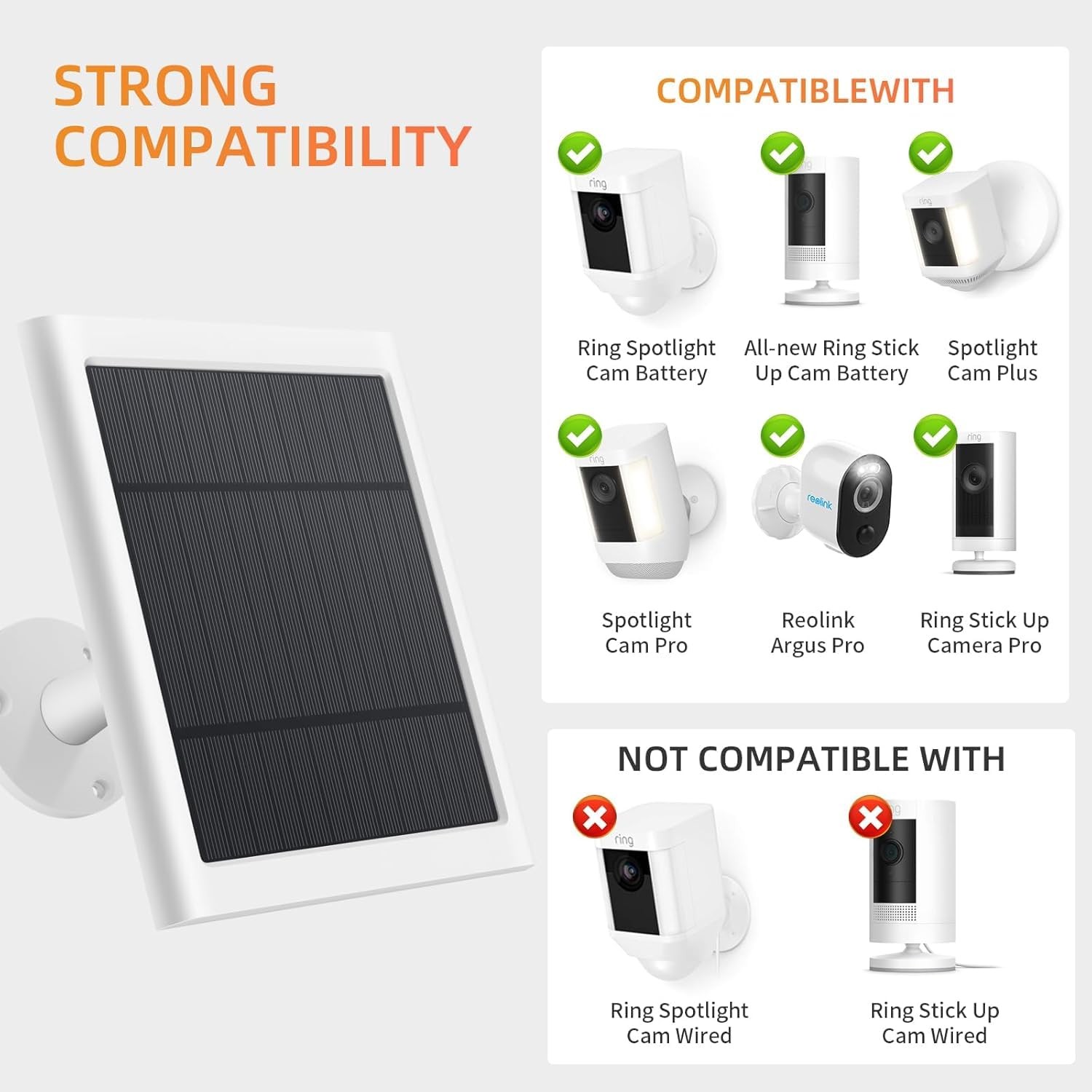 Solar Panel for Ring , 2 Pack 4W Solar Charger with Rings Spotlight &All-New …