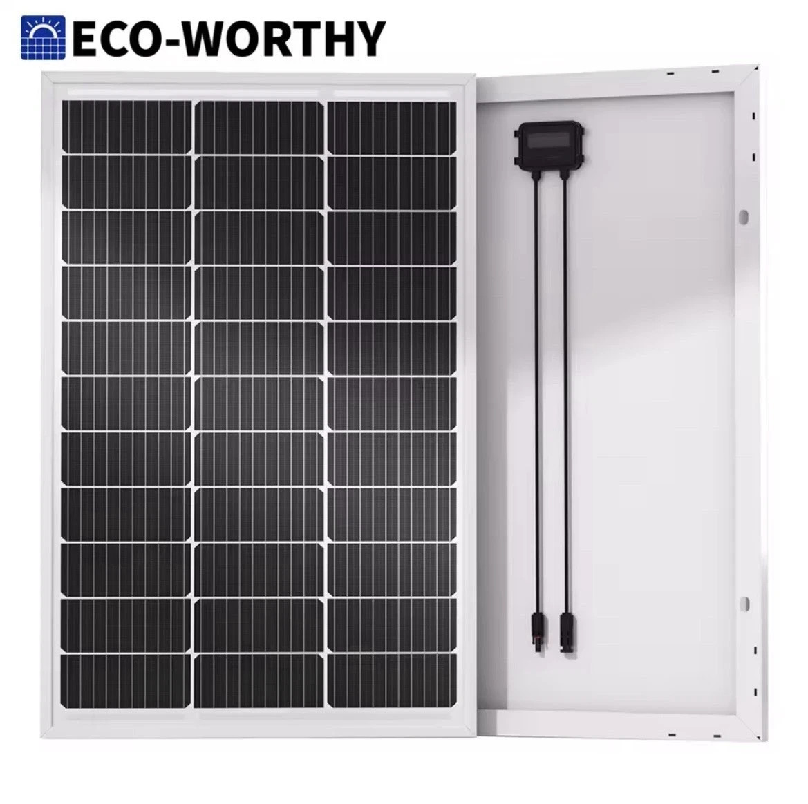 ECO-WORTHY 100 Watt Solar Panel 18 Volt Monocrystalline Panel High Efficiency