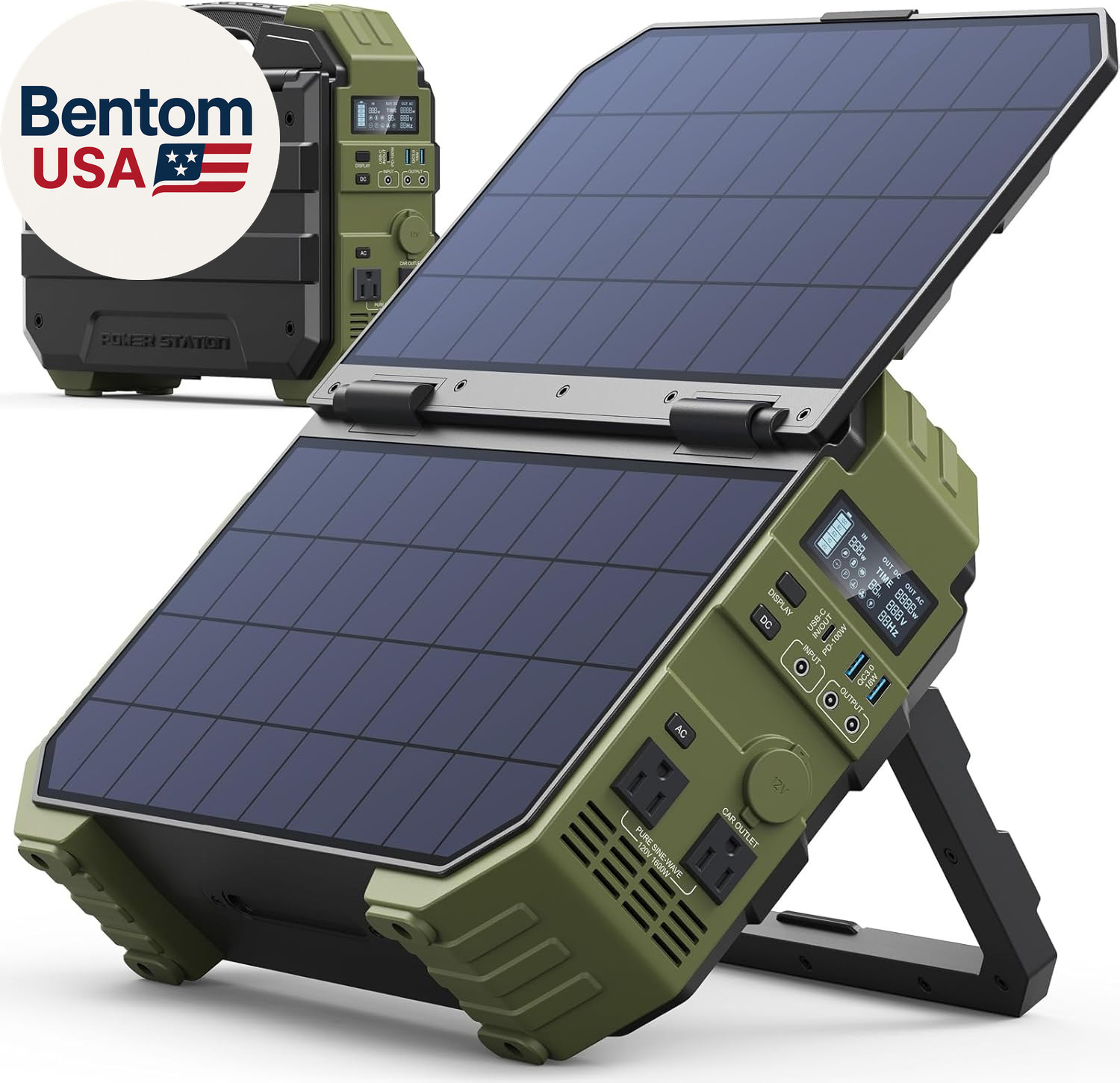 1600W Portable Power Station 1024Wh LiFePO4 Solar Generator Backup Battery
