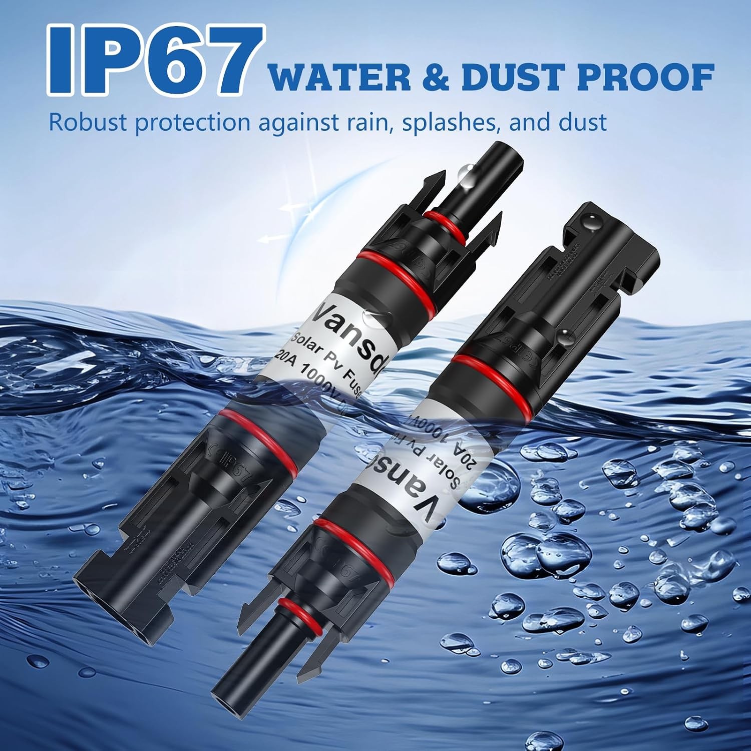 20A Inline Solar Panel Fuse Holder Male & Female Connector Solar Panel Inline
