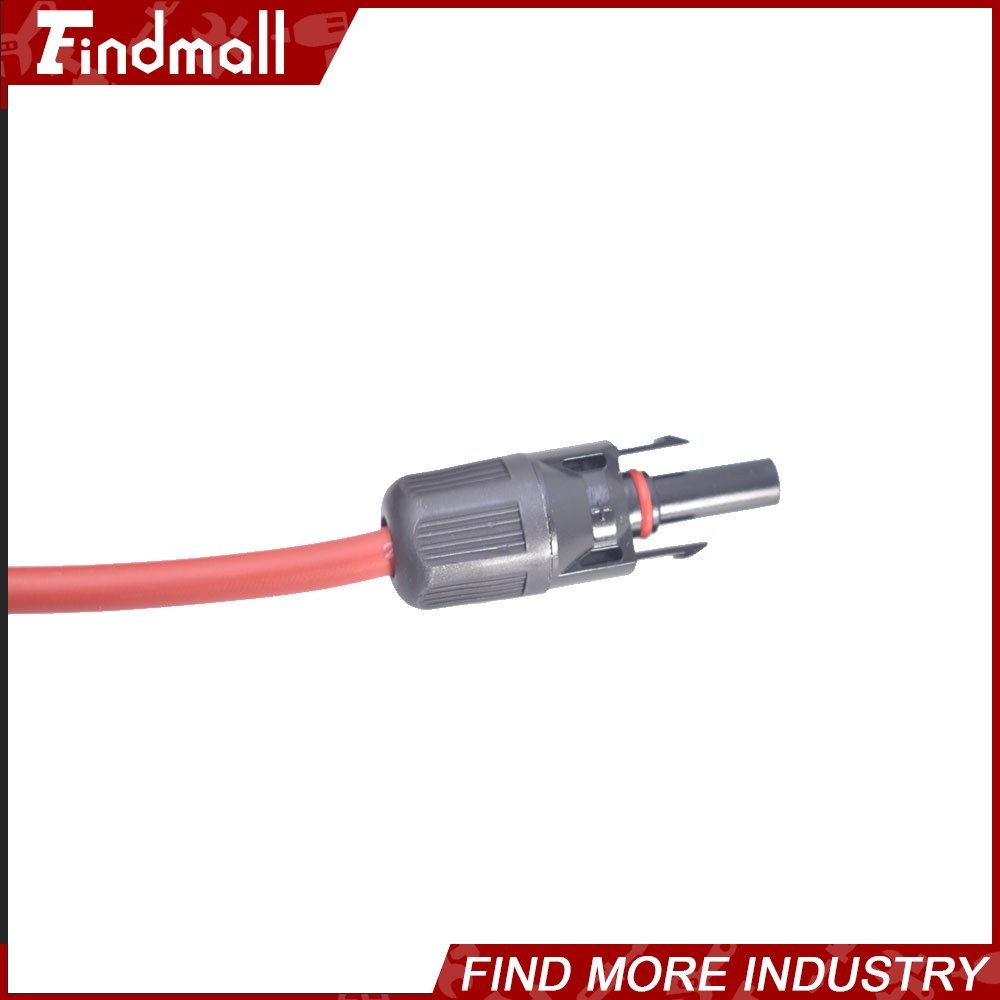 Findmall 1 Pair 25FT 10AWG Black+Red Solar Panel Extension Cable Wire Connector