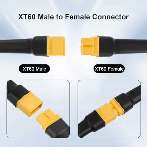 XT60 Extension Cable 6FT, 10AWG Tinned Copper Wire with XT60 Male to Female Conn