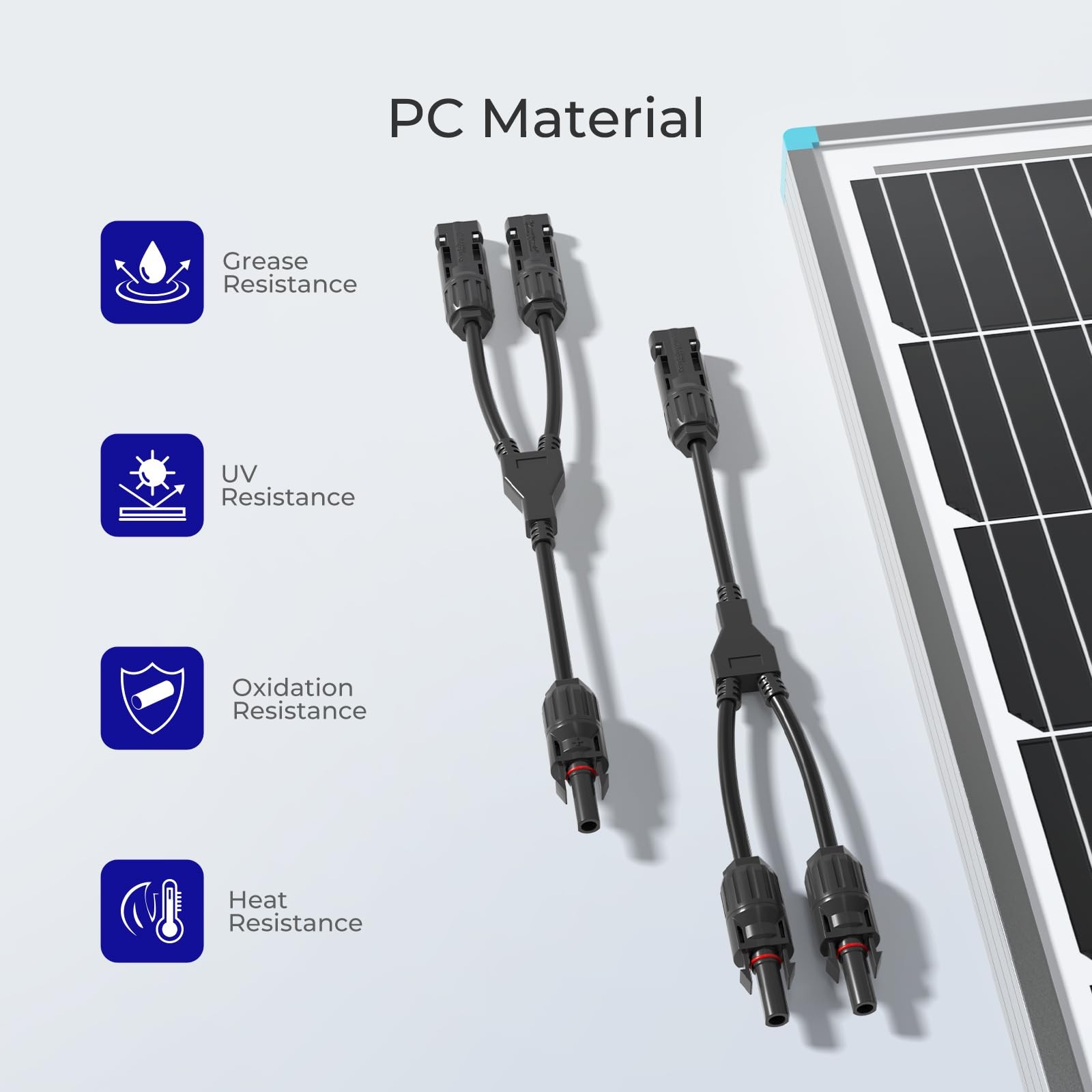 Solar Y Branch Connector MMF FFM Pair MC4 Style Solar Panel Wire