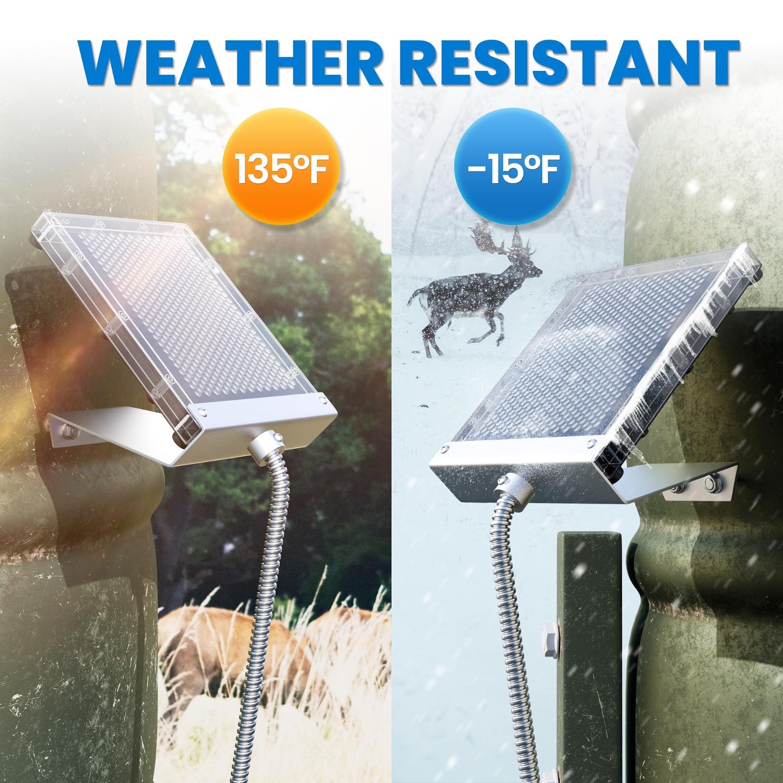 12V Solar Panel for Deer Feeder 1.7W Battery Charger Mount Alligator Clips Kit