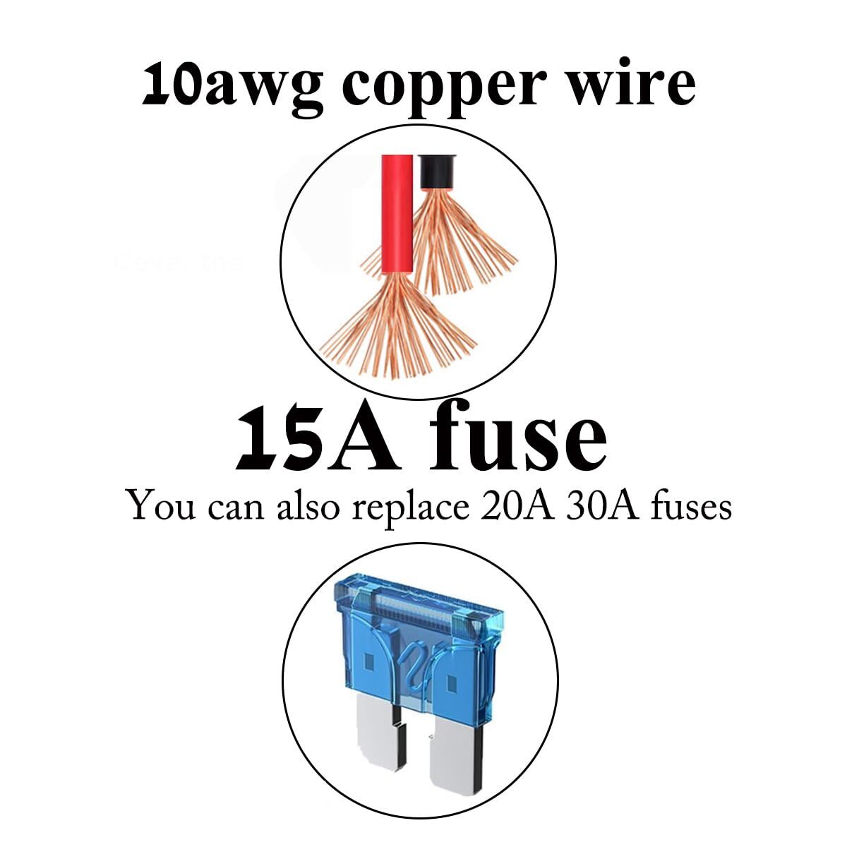 2Ft 10AWG Battery Charger Cable SAE to O Ring Terminal Quick Disconnect Harness