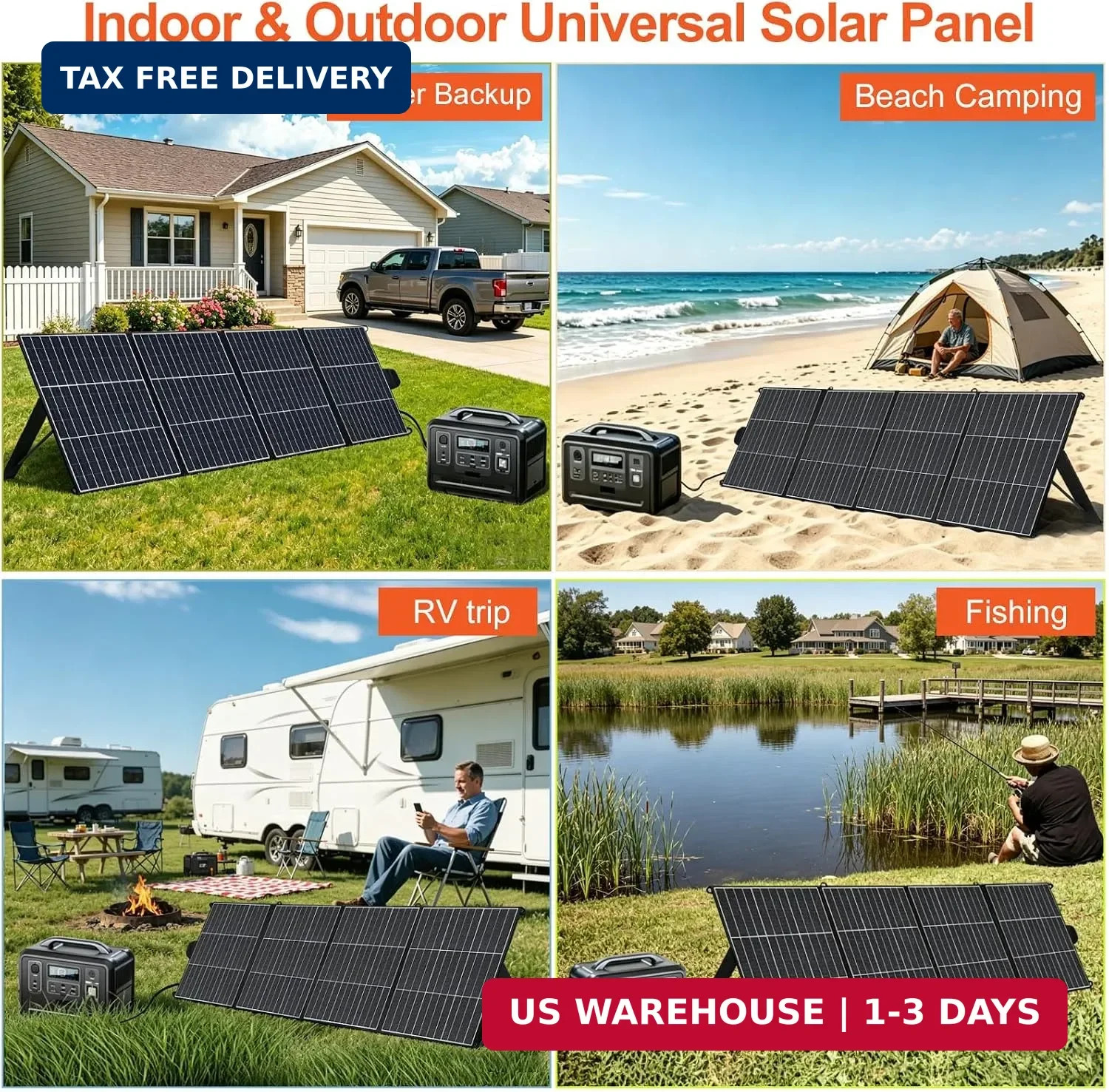 200W Portable Solar Panel for Power Station 25% Efficiency HPBC Cells ETFE Folda