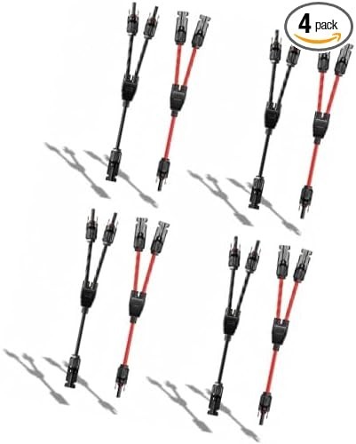Solar Y Connector, M/FF+F/MM MC4 Y Connector Solar Adapter Plug Kit | Solar Cabl