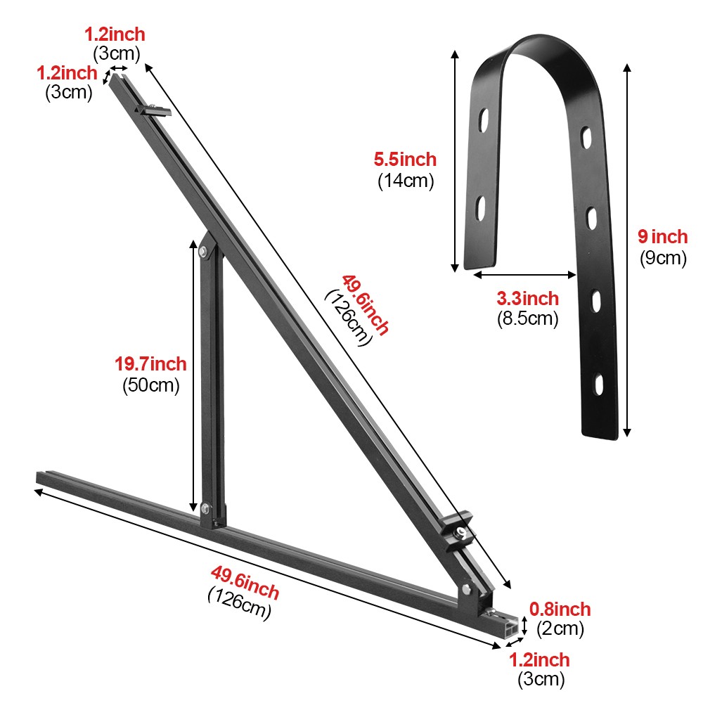 DOKIO Heavy Duty Steel Solar Panel Brackets,Adjustable angle 30-60°
