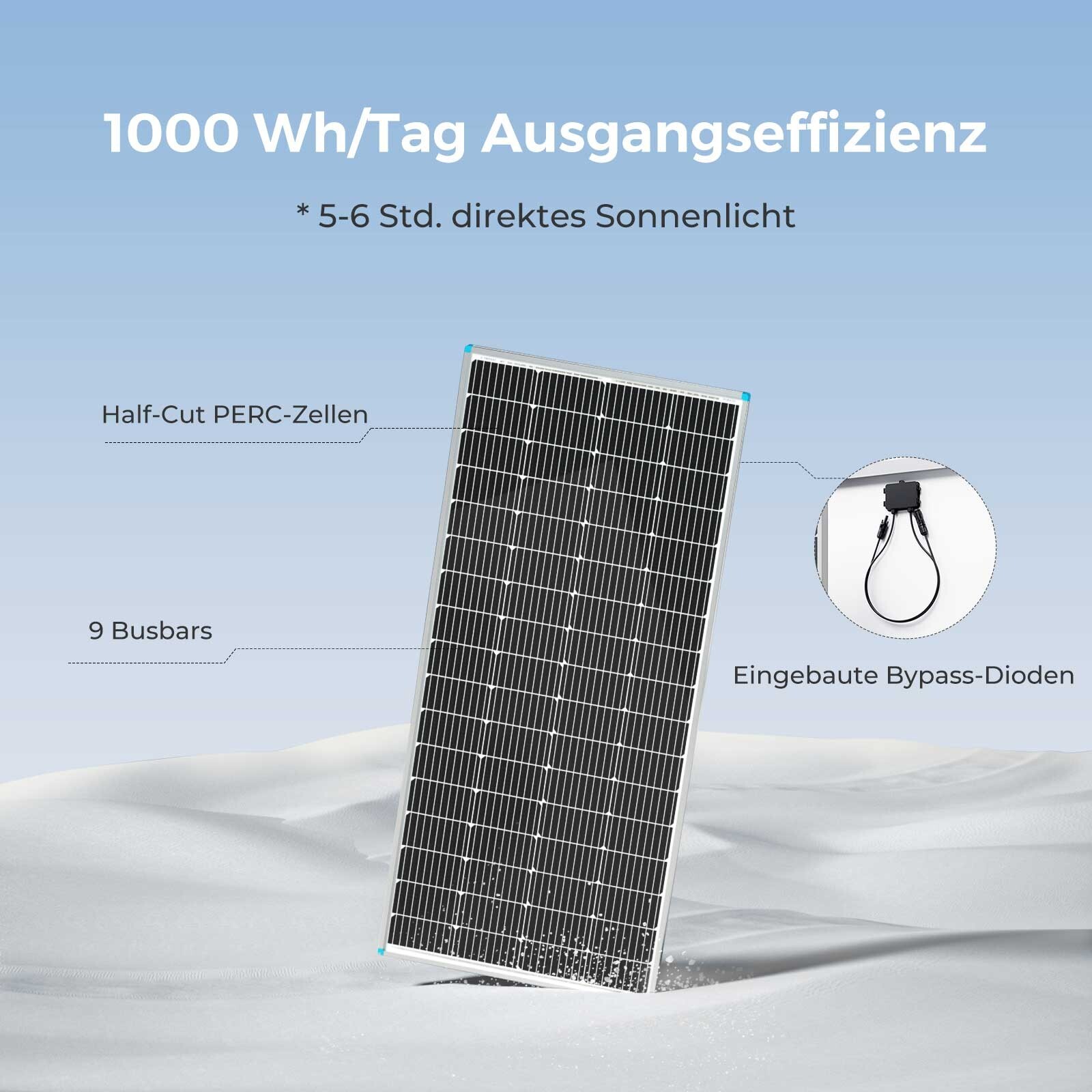 Renogy 200W Monocrystalline Solar Panel 12 Volt, IP65 Waterproof