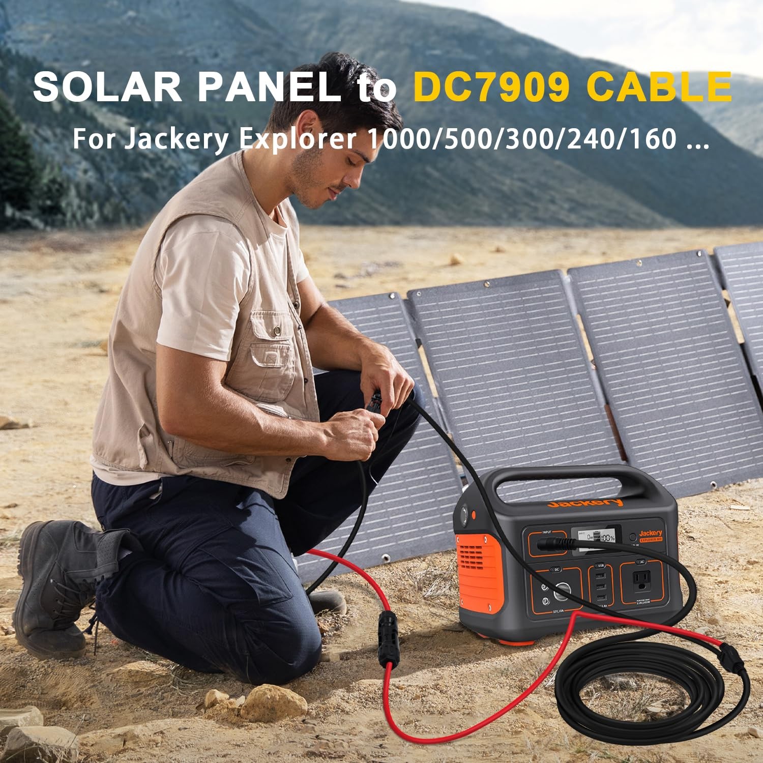 20FT/6M Solar Panel Adapter Cable for Jackery 1000 v2, Solar Connector to DC7…