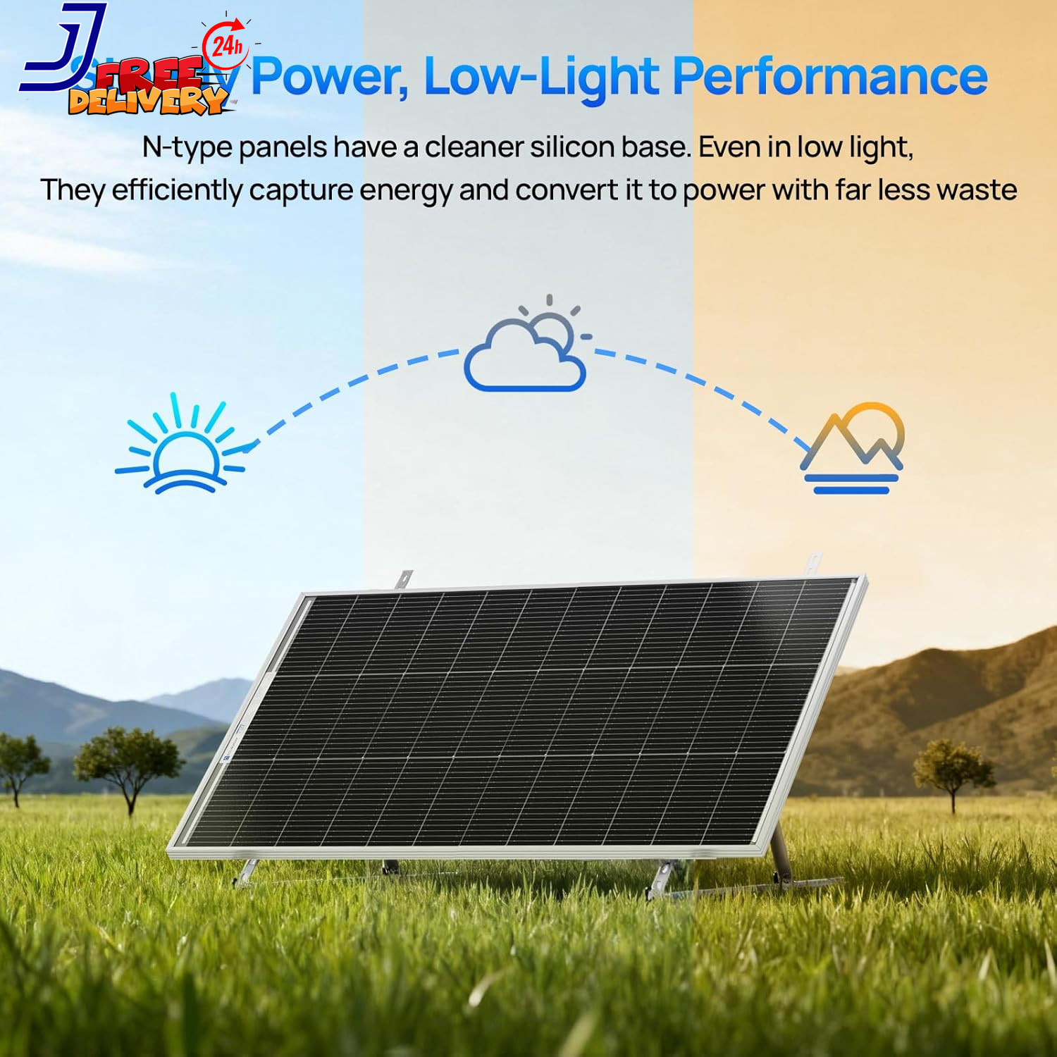 400W Solar Panels N-Type 4Pcs 100 Watt 18V Monocrystalline IP68 Waterproof 16BB
