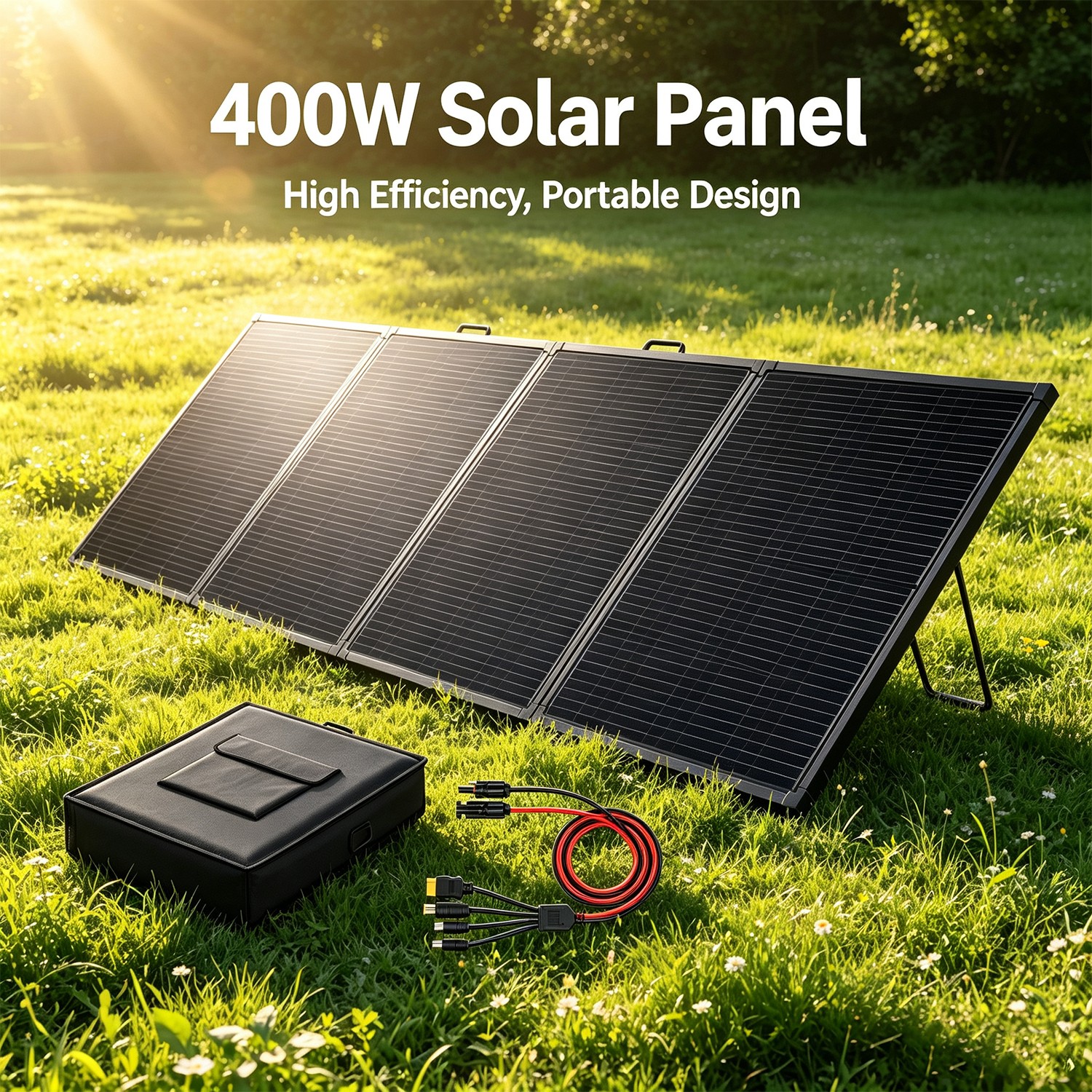 400W Portable ETFE Solar Panel Foldable for Power Station Charging Solar Charger