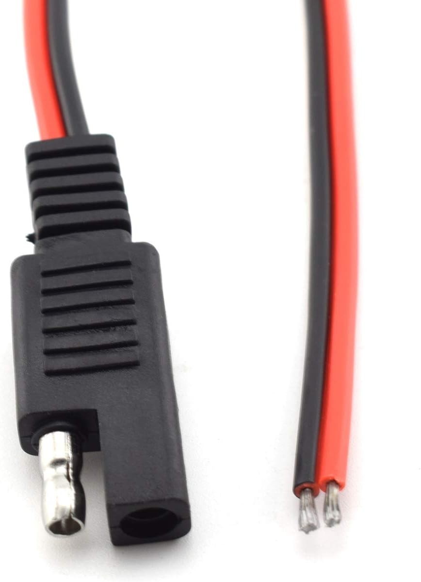 Efficient 2 Pcs SAE Extension Cable 1ft – Ideal for Solar Battery Connections