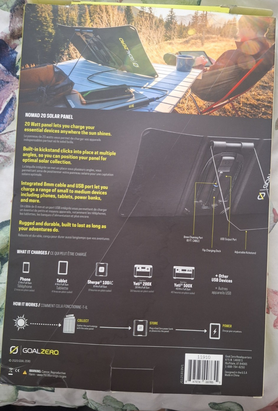 Goal Zero Nomad 20 20W Foldable Solar Panel Charger Black (11910)