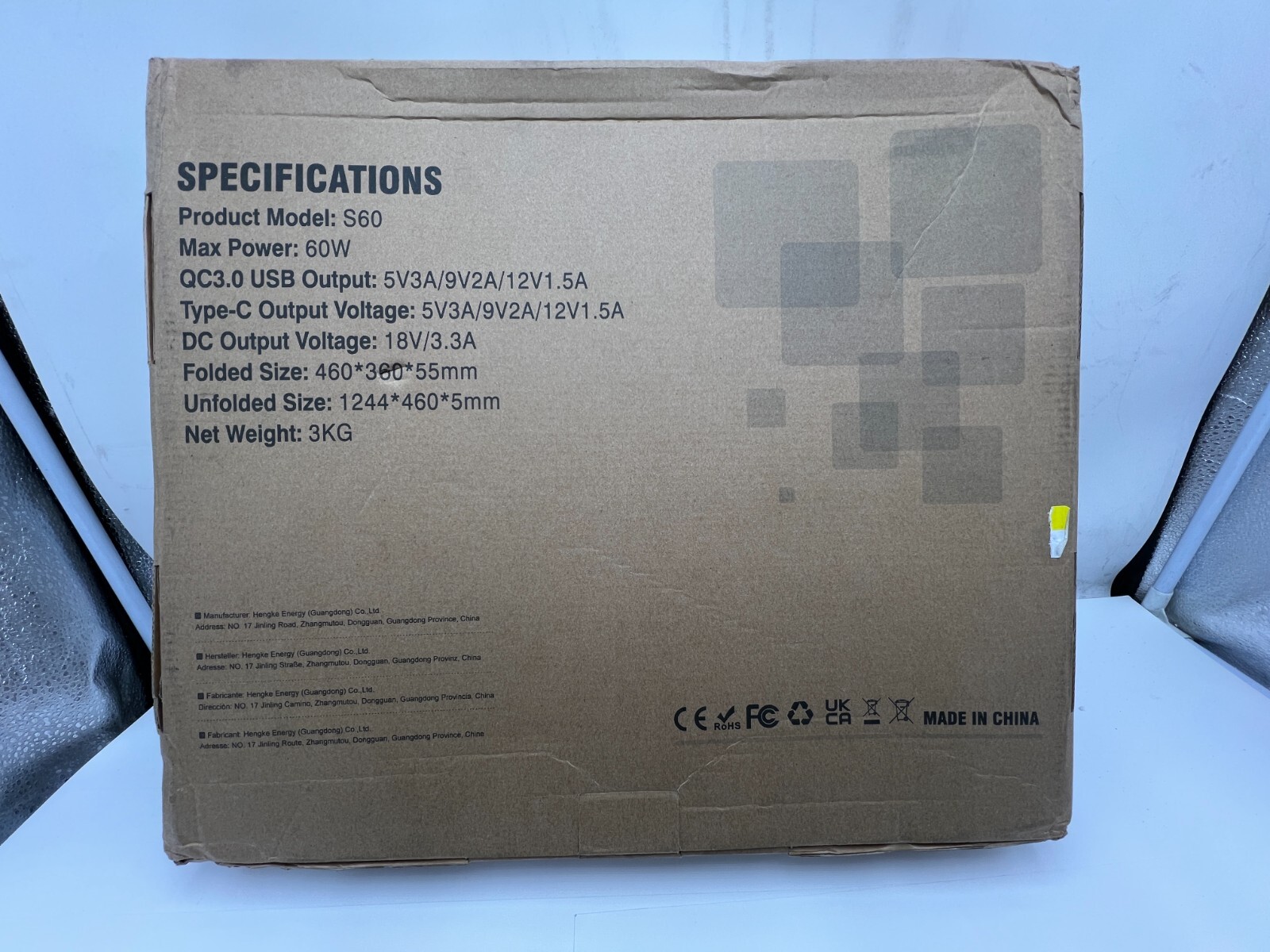 Powkey S60 Foldable Solar Panel Charger 18V DC Output 60KW