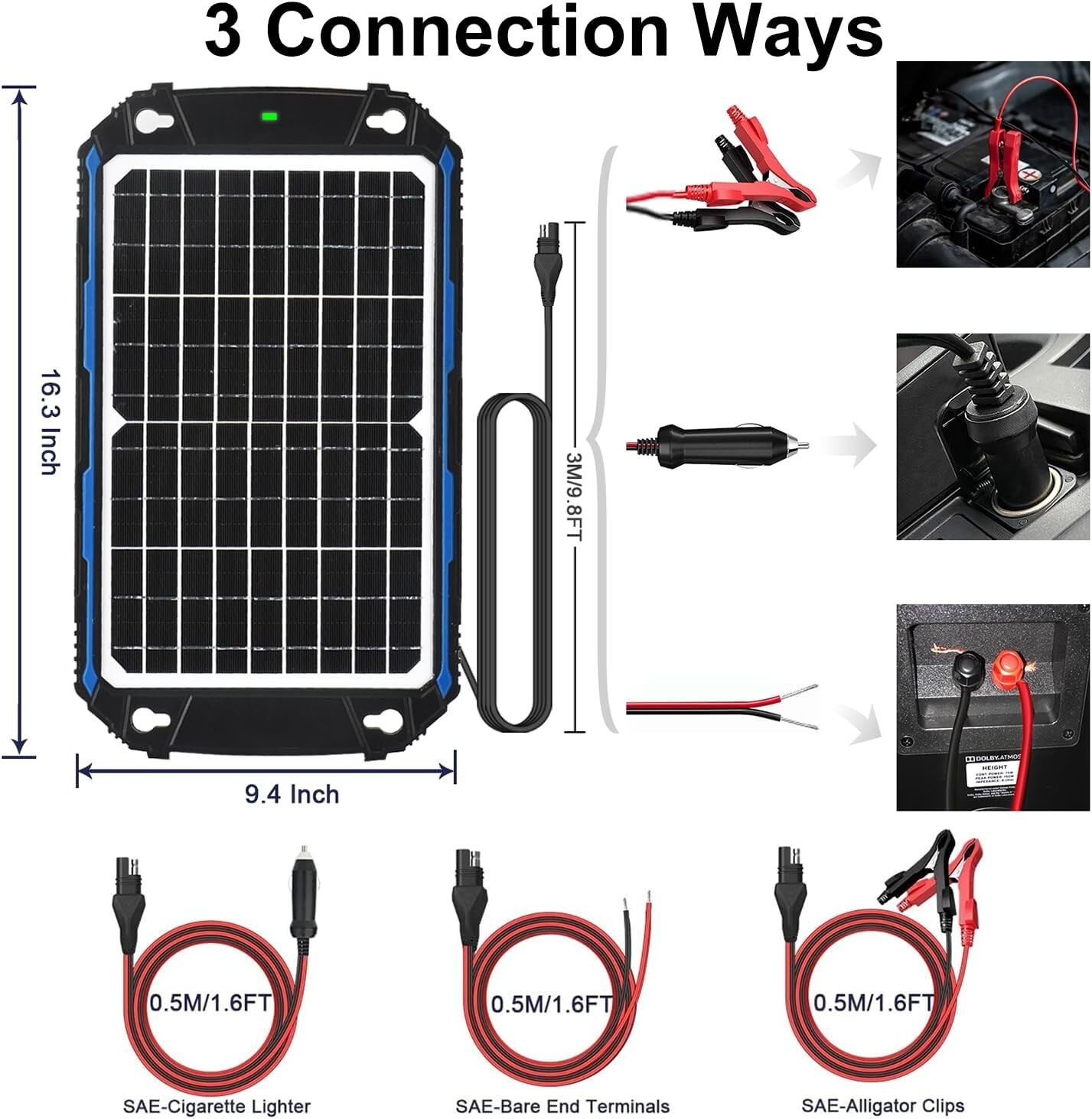 Durable 12W Solar Battery Maintainer with Free Maintenance – Extended Warranty