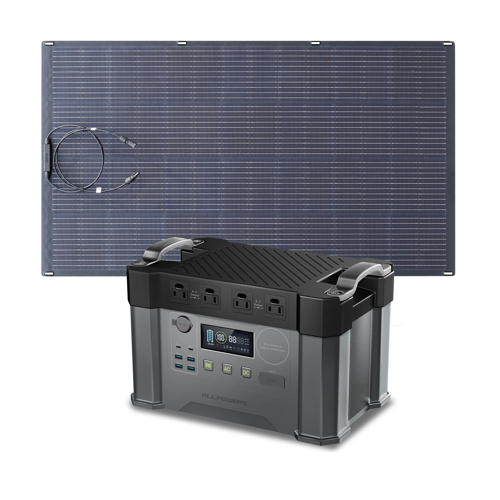 ALLPOWERS 2400W Solar Generator Power Station UPS & 200W Flexible Solar Panel