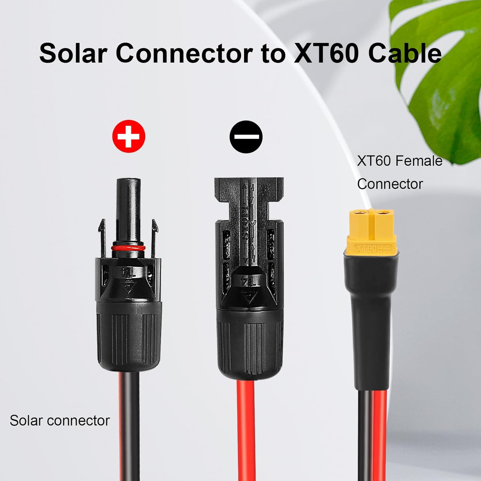 Solar Extension Cable 10AWG Tinned Copper 50FT XT60 Female Power for Solar