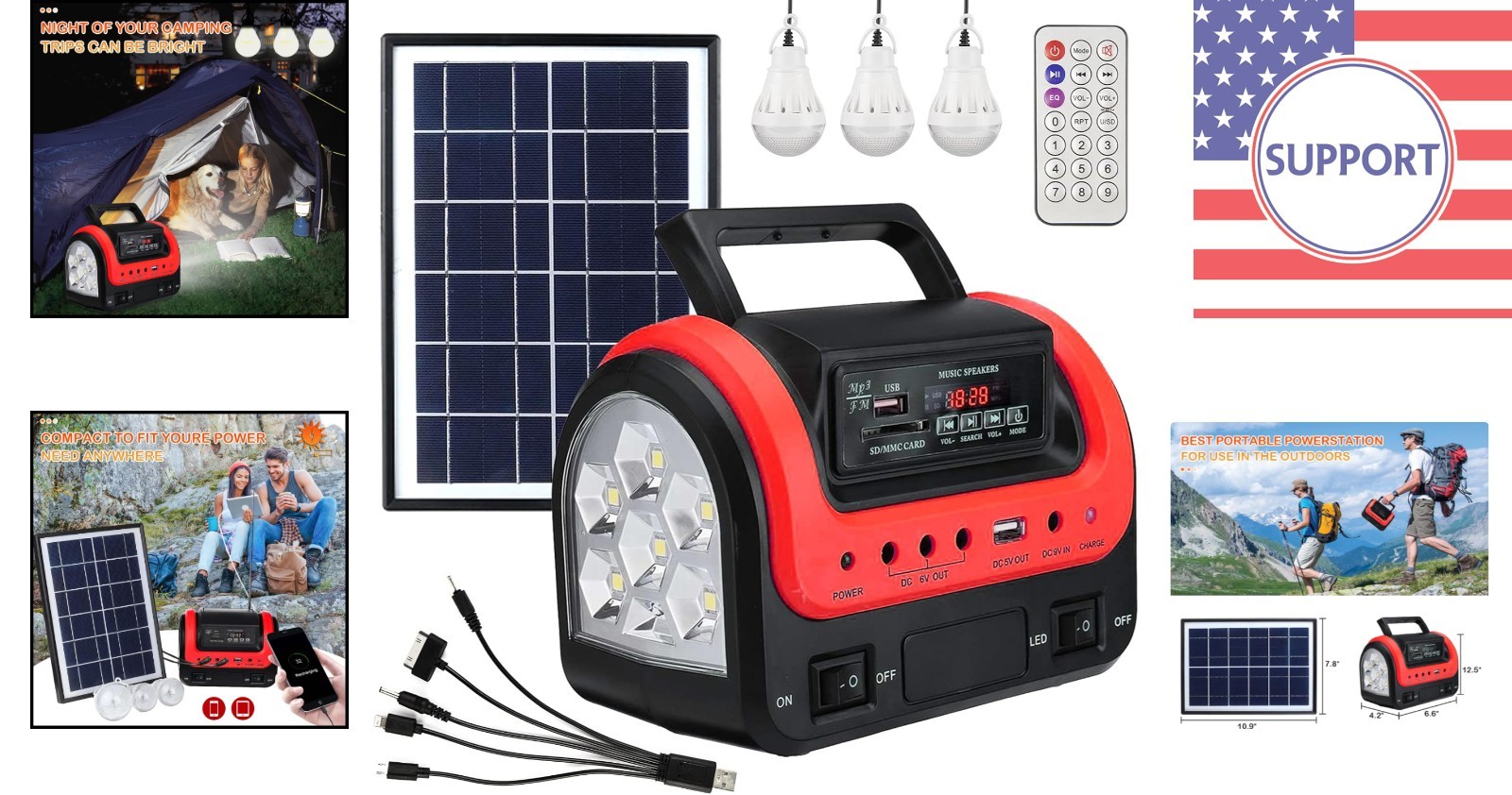 Multi-Device Charging Solar Power Station – Safe & Quiet for Camping Essentials