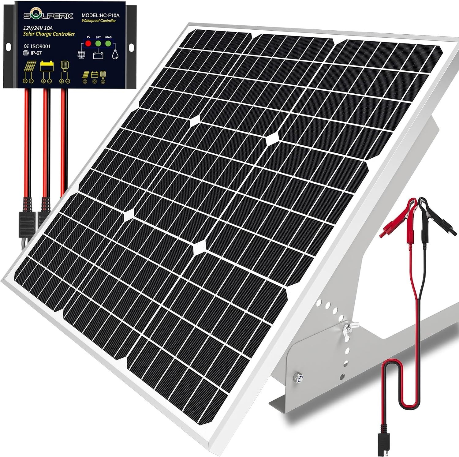 Versatile 50W Solar Panel with Waterproof Controller for Outdoor Adventures