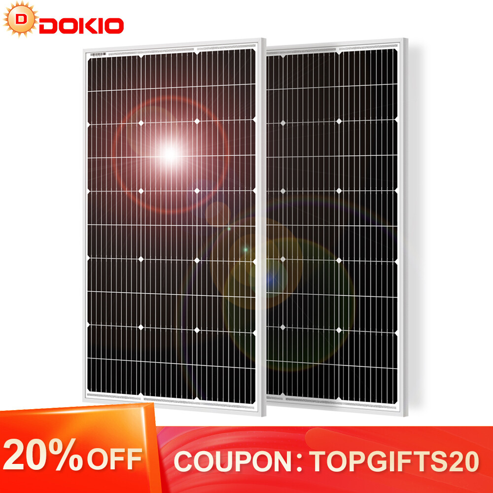 Dokio 2X 100w 200w Rigid Monocrystalline Solar Panel for Home/Caravan/RV/Boat