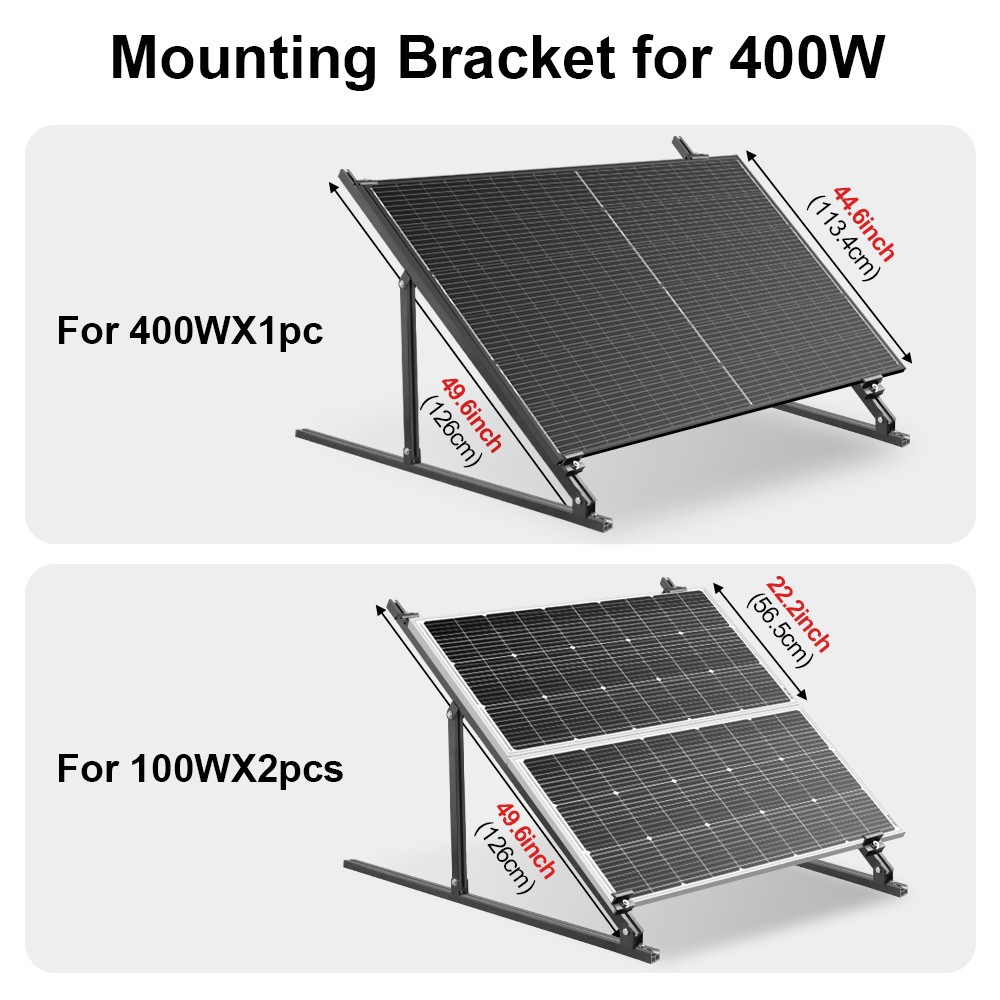 DOKIO Heavy Duty Steel Solar Panel Brackets,Adjustable angle 30-60°