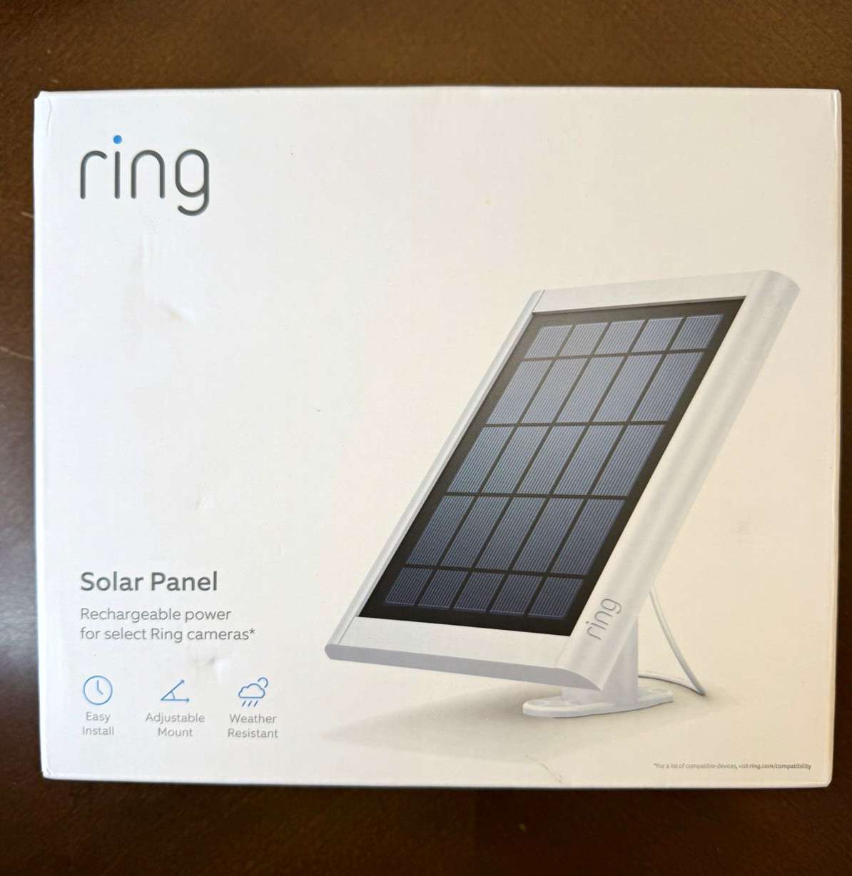 Ring Solar Panel for Select Ring Cameras, Adjustable Mount, 5V Monocrystalline